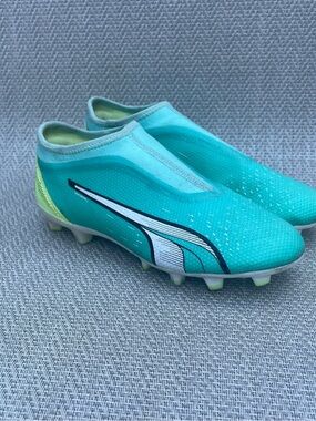 Size 5.5 - Puma Ultra Match + LL Laceless FG/AG Green Teal Grip Cntrl 107229-03